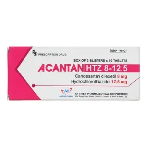 A.T Acantan 8mg/12,5mg (H/30v) - Thuốc hạ huyết áp tối ưu, kết hợp Candesartan và Hydroclorothiazid